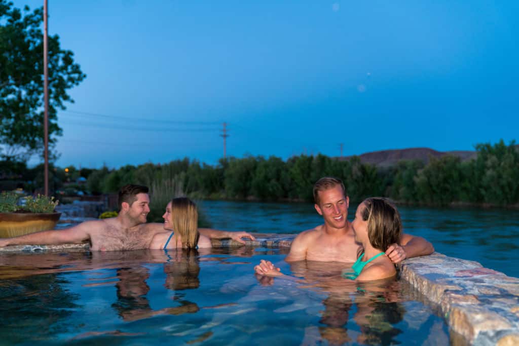 How long can you soak in hot springs?